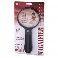 Zvětšovací sklo Carson SplitHandle™ 2x HandHeld/Hands-Free Acrylic Lens Magnifier/3.5x Spots Lens/Neck Strap
